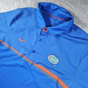 Florida Gators Polo Shirt Mens Medium Blue NCAA Golf Nike Dri Fit Performance